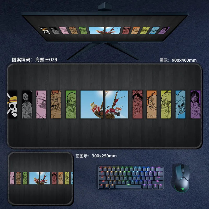 Anime ONE PIECE Leather Mouse Pad Oversize Small E-sports Game Office Computer Keyboard Pad Notebook Table Mat Peripheral Gift