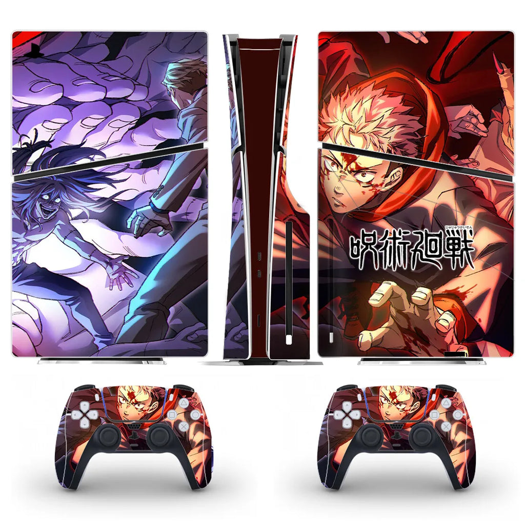 Anime Jujutsu Kaisen Gojo PS5 Slim Disc Skin Sticker Decal Cover for Console and Controllers PS5 Slim Disk Skin Sticker Vinyl