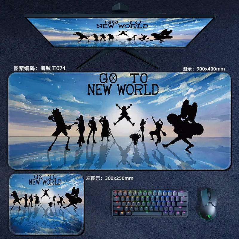 Anime ONE PIECE Leather Mouse Pad Oversize Small E-sports Game Office Computer Keyboard Pad Notebook Table Mat Peripheral Gift