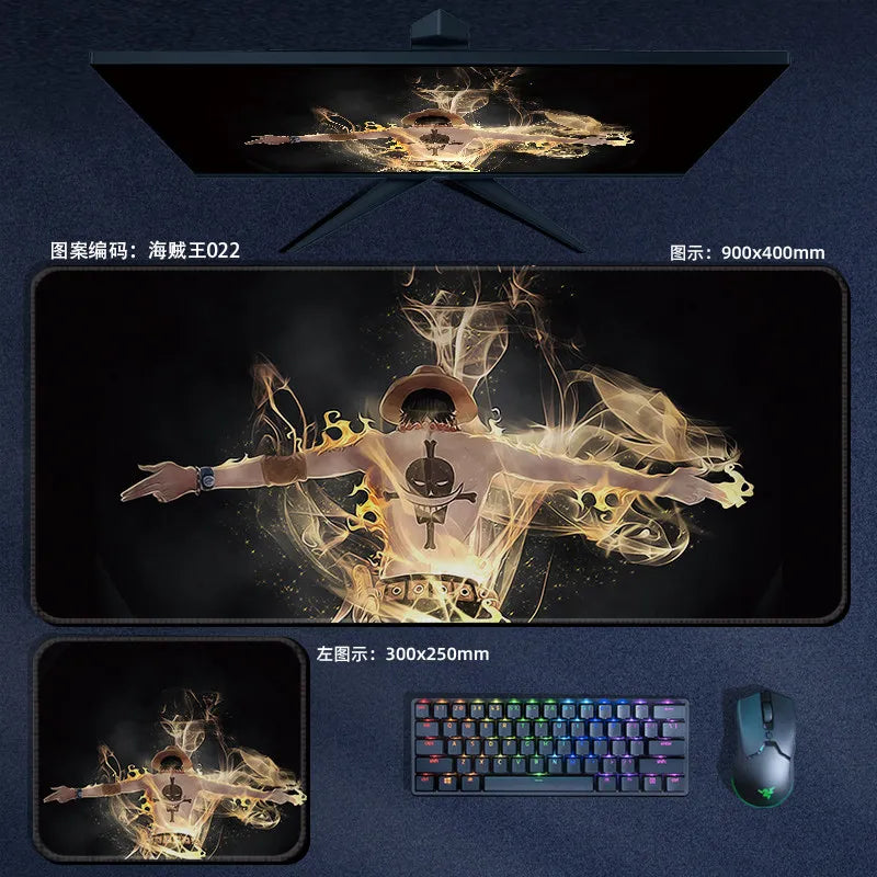 Anime ONE PIECE Leather Mouse Pad Oversize Small E-sports Game Office Computer Keyboard Pad Notebook Table Mat Peripheral Gift