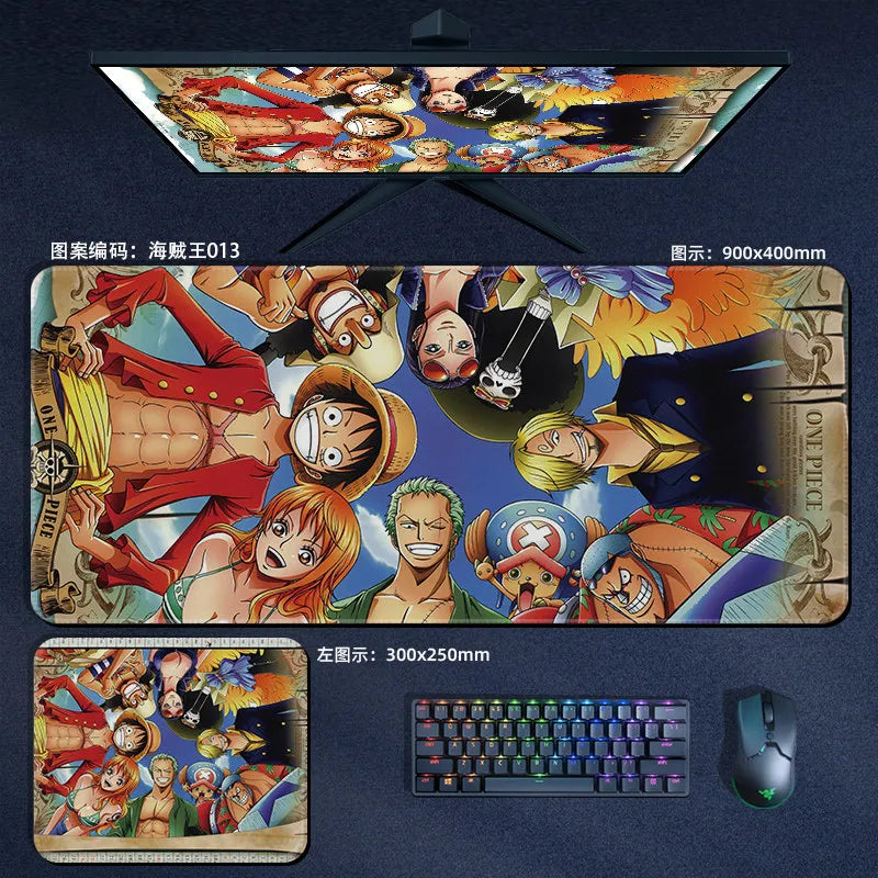 Anime ONE PIECE Leather Mouse Pad Oversize Small E-sports Game Office Computer Keyboard Pad Notebook Table Mat Peripheral Gift
