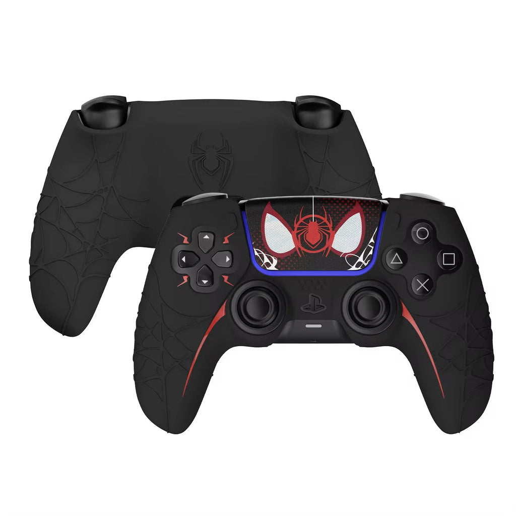 New Spider Web Silicone Skin Cover Gamepad Sticker Soft Case For Sony Dualsense 5 PS5 Controller Thumb Stick Grip Cap Protector