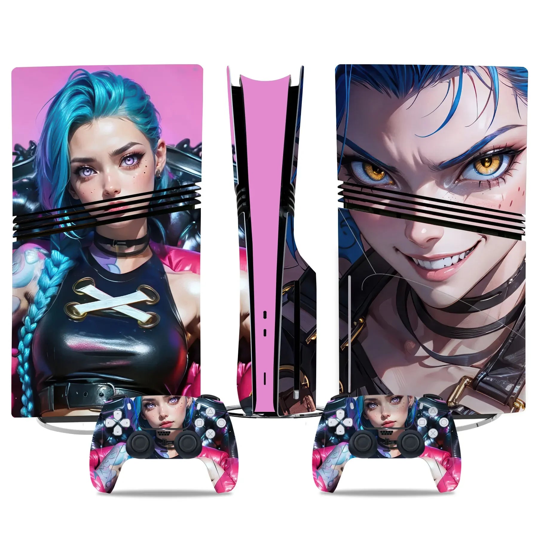 Anime girls designs for PS5 Pro Disc Skin Cover Protector Vinyl Sticker For PS5 pro disk Console and 2 Controller Skin sticker