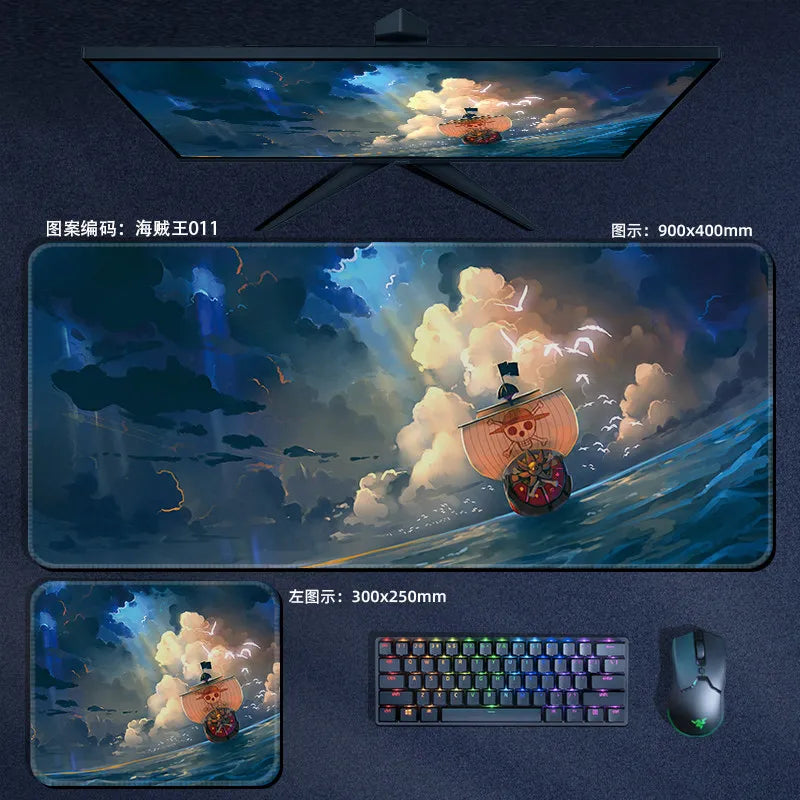 Anime ONE PIECE Leather Mouse Pad Oversize Small E-sports Game Office Computer Keyboard Pad Notebook Table Mat Peripheral Gift