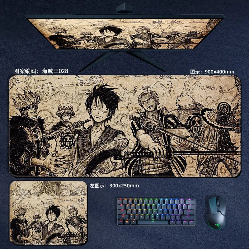 Anime ONE PIECE Leather Mouse Pad Oversize Small E-sports Game Office Computer Keyboard Pad Notebook Table Mat Peripheral Gift