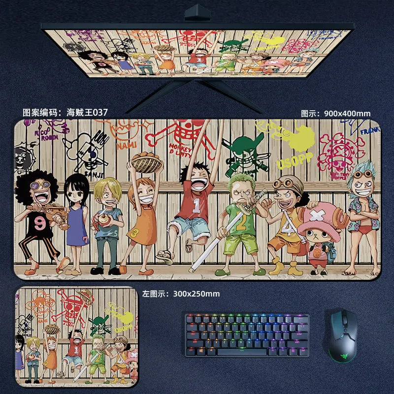 Anime ONE PIECE Leather Mouse Pad Oversize Small E-sports Game Office Computer Keyboard Pad Notebook Table Mat Peripheral Gift