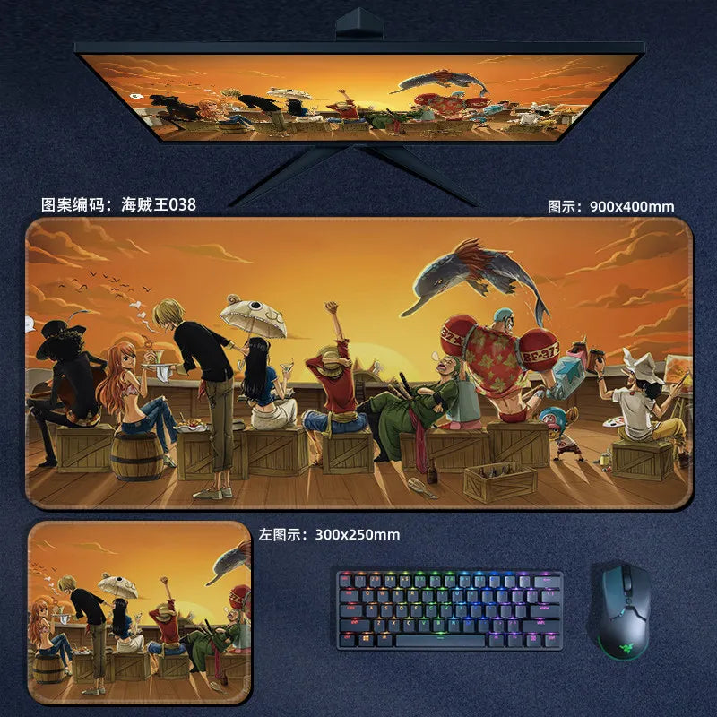 Anime ONE PIECE Leather Mouse Pad Oversize Small E-sports Game Office Computer Keyboard Pad Notebook Table Mat Peripheral Gift