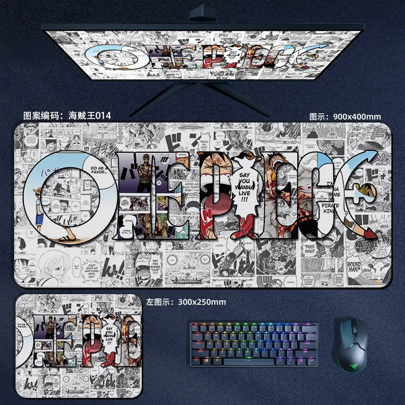 Anime ONE PIECE Leather Mouse Pad Oversize Small E-sports Game Office Computer Keyboard Pad Notebook Table Mat Peripheral Gift