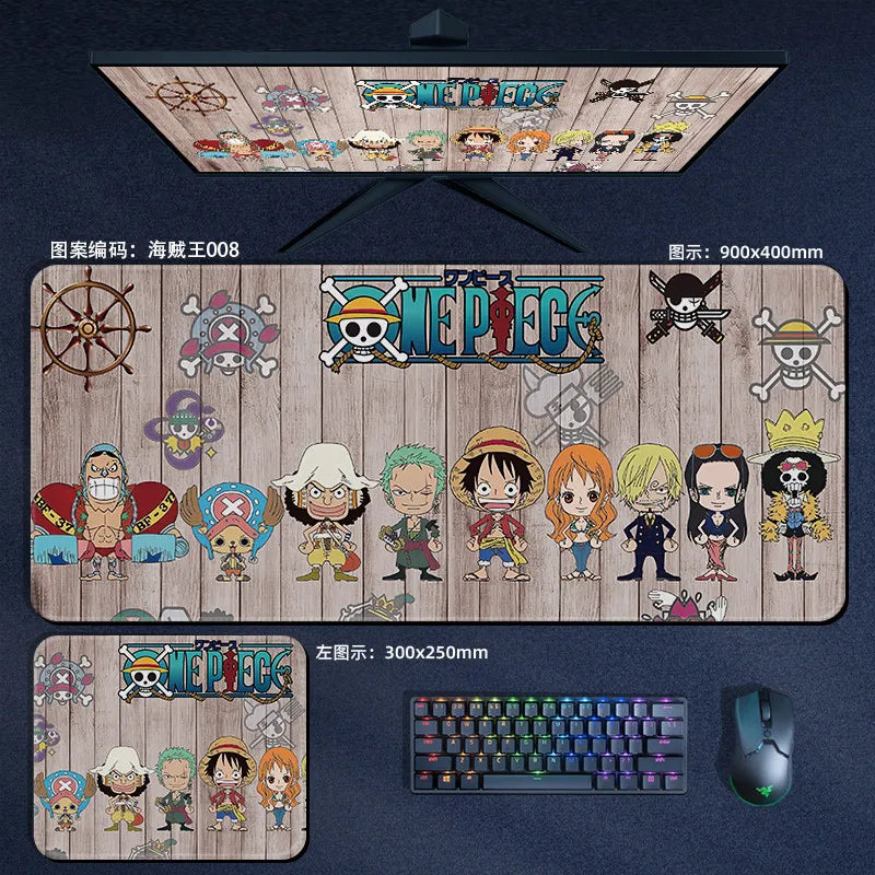 Anime ONE PIECE Leather Mouse Pad Oversize Small E-sports Game Office Computer Keyboard Pad Notebook Table Mat Peripheral Gift