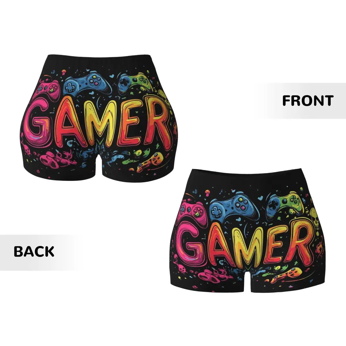 Custom Gamer Controller Video Game Gaming Gamepad Women Gym Workout Running Shorts Athletic Volleyball Biker Yoga Shorts