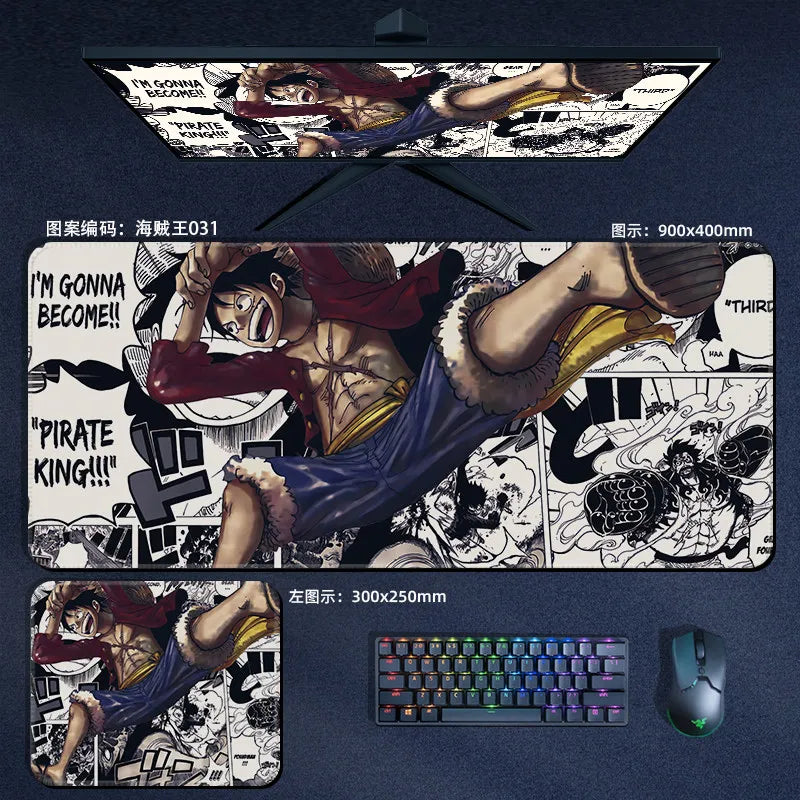 Anime ONE PIECE Leather Mouse Pad Oversize Small E-sports Game Office Computer Keyboard Pad Notebook Table Mat Peripheral Gift