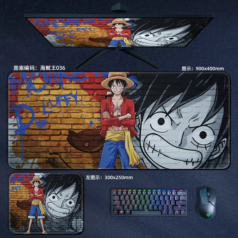 Anime ONE PIECE Leather Mouse Pad Oversize Small E-sports Game Office Computer Keyboard Pad Notebook Table Mat Peripheral Gift