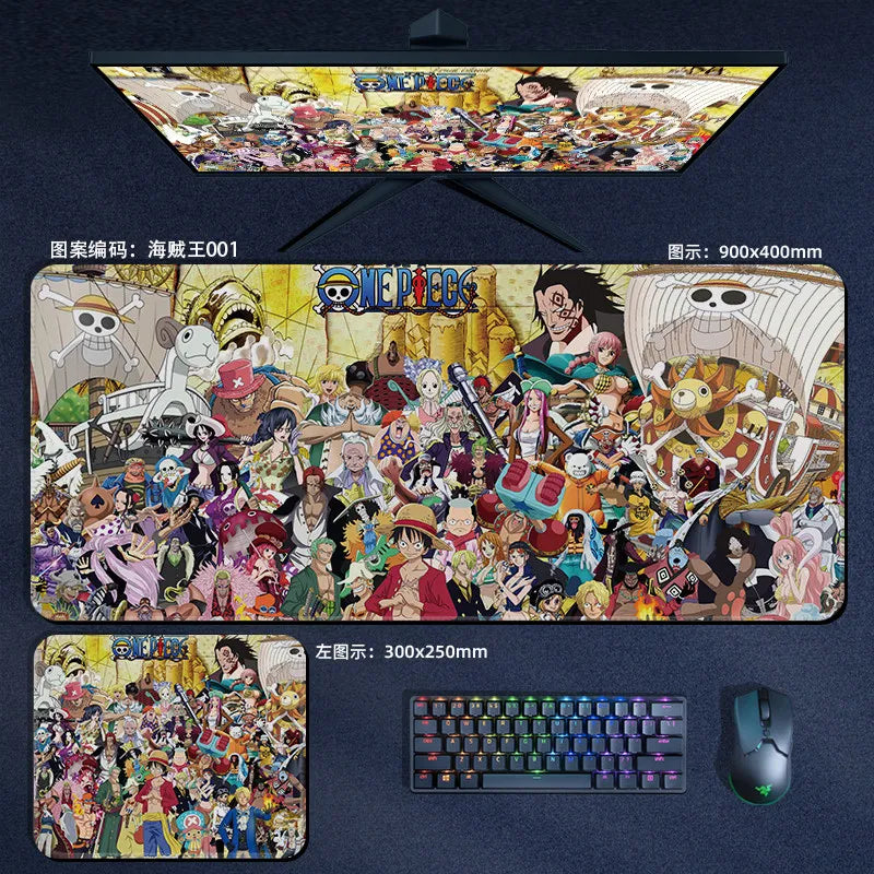 Anime ONE PIECE Leather Mouse Pad Oversize Small E-sports Game Office Computer Keyboard Pad Notebook Table Mat Peripheral Gift