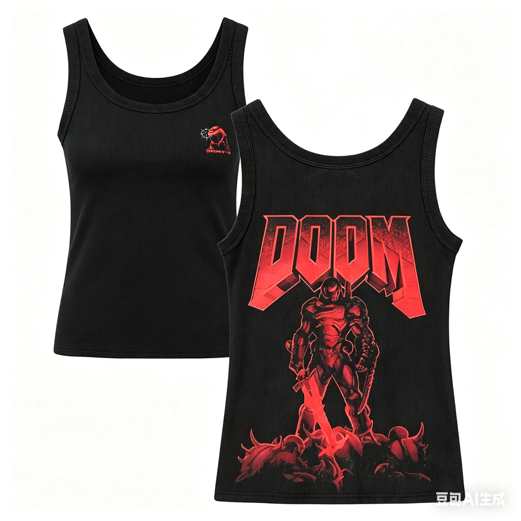 DOOM Ribbed Tank Streetwear Anime Lover New Model personality Clothes Year round clothing Classic hot product high quality soft