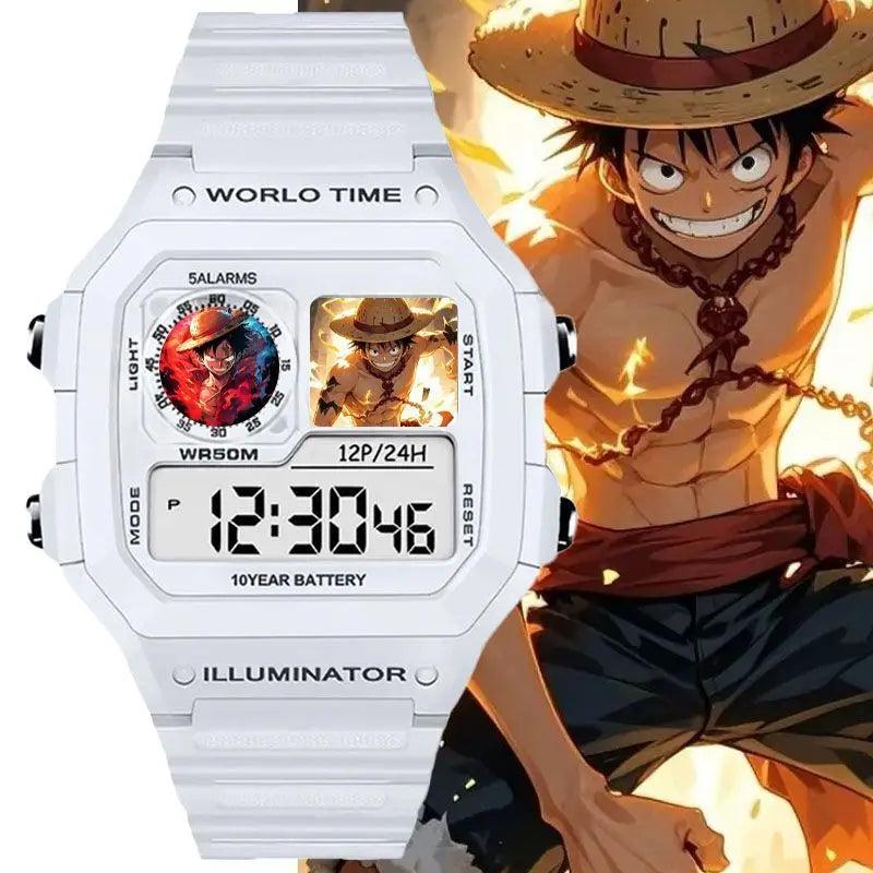 One Piece Anime Character Anime Style Digital Watch with Plastic Band for Students As A Gift Waterproof and Durable Giftdesign