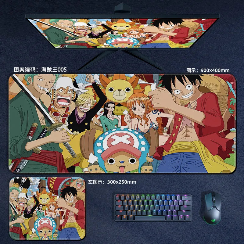 Anime ONE PIECE Leather Mouse Pad Oversize Small E-sports Game Office Computer Keyboard Pad Notebook Table Mat Peripheral Gift