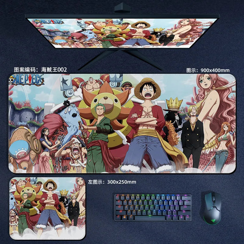 Anime ONE PIECE Leather Mouse Pad Oversize Small E-sports Game Office Computer Keyboard Pad Notebook Table Mat Peripheral Gift