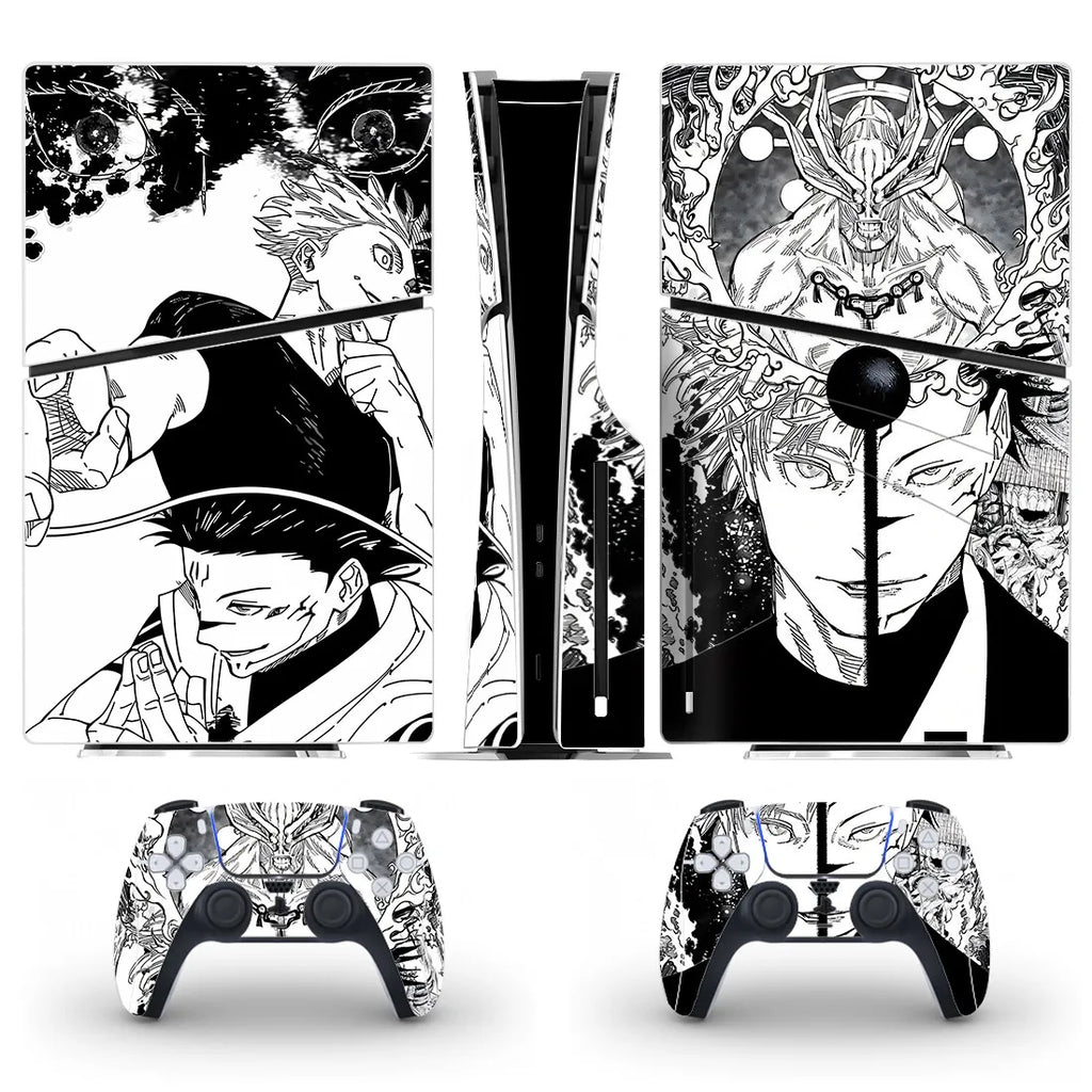 Anime Jujutsu Kaisen Gojo PS5 Slim Disc Skin Sticker Decal Cover for Console and Controllers PS5 Slim Disk Skin Sticker Vinyl