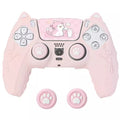 NEW Lovely Cat Silicone Soft Protector Sticker Skin For Playstation Dualsense 5 PS5 Controller Case Thumb Stick Grip Cap Cover